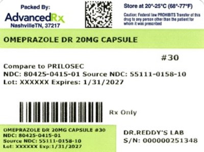 Omeprazole Dr 20mg #30 (Omeprazole Dr 20mg 80425 0415 01)